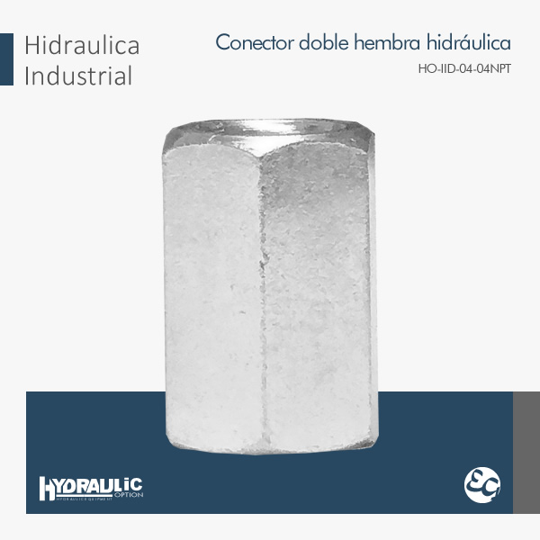 Conector doble hembra hidraulica HO-IID-04-04NPT