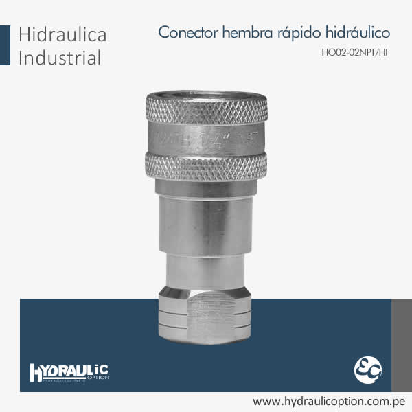 Conector hembra rapido hidraulico HO02-02NPT-HF