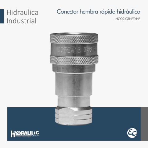 Conector hembra rapido hidraulico HO02-0NPT-HF