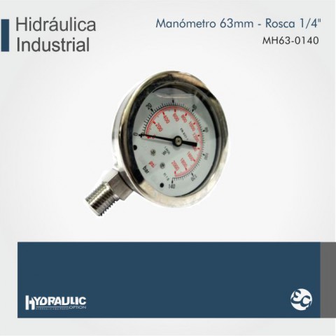 Manometro Hidraulico Industrial MH63-0140 - Hydraulic Option